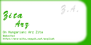 zita arz business card